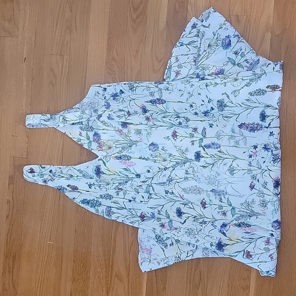 H&M SUMMER DRESS Size 4 Natural white/Floral Crêpe Knee-length - Picture 7 of 16